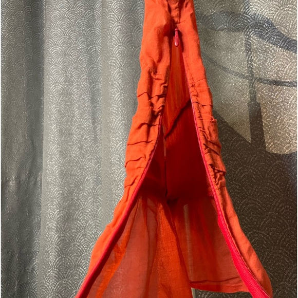 Burnt Orange Sleeveless Top - Maggie Walt Design - Side zipper - semi sheer - Picture 5 of 7